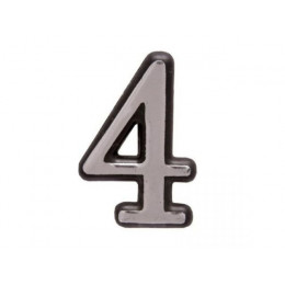Цифра дверная АЛЛЮР пластик "4" хром