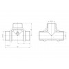 Тройник 1/2" нар.-нар.-нар. с ограничителем, AV Engineering (инд. упак.)