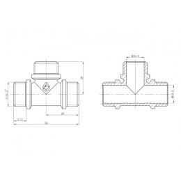 Тройник 1/2" нар.-нар.-нар. с ограничителем, AV Engineering (инд. упак.)