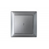 Выключатель 1 клав. (cкрытый, 10А) со световой индикацией, серебро, Стиль, BYLECTRICA