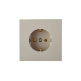 Розетка 1-ая (скрытая, с/з) песочная, Carre, BYLECTRICA
