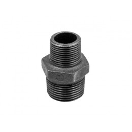 Ниппель ред. 1 1/2" х 1 1/4" нар.-нар. чугун черн., AV Engineering