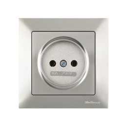 Розетка 1-ая (скрытая, б/з) титан, DARIA, MUTLUSAN