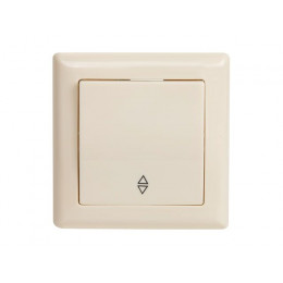 Выключатель проходной 1-клав. (скрытый, винт. зажим) кремовый, DARIA, MUTLUSAN