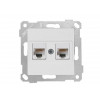 Розетка компьютерная 2xRJ45 (Cat6, скрытая, без рамки) белая, RITA, MUTLUSAN
