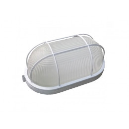 Светильник овал/белый/решетка 100Вт, IP54 (НБП 04-100-002) Юпитер