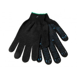 Перчатки х/б с ПВХ "Точка", 10класс,черные, РБ (мин. риски)