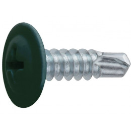 Саморез 4.2х19 мм с прессшайбой, цинк, со сверлом, RAL 6005 (12000 шт в коробе) STARFIX