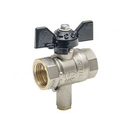 Кран шаровый 1/2" вн.-вн. для термодатчика бабочка PN40, LD