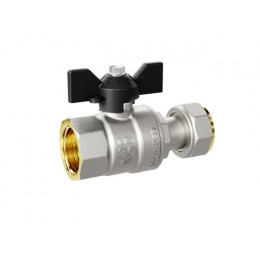 Кран шаровый с накидной гайкой 1/2" вн.-вн. бабочка, LD