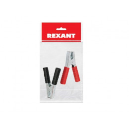 Зажим «крокодил», длина 150 мм, ток 250A, (2 шт.), (пакет) БОПП REXANT