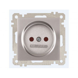 Розетка 1-ая (скрытая, без рамки, б/з, шторки) серебро, DARIA, MUTLUSAN