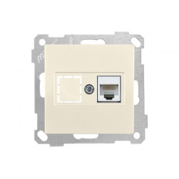 Розетка компьютерная 1xRJ45 (Cat5e, скрытая, без рамки) кремовая, DARIA, MUTLUSAN