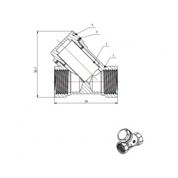 Фильтр косой 1/2" вн.-вн., AV Engineering (инд. упак.)