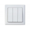 Выключатель 3-клав. (скрытый, винт. зажим) белый, DARIA, MUTLUSAN