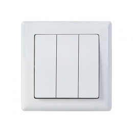 Выключатель 3-клав. (скрытый, винт. зажим) белый, DARIA, MUTLUSAN