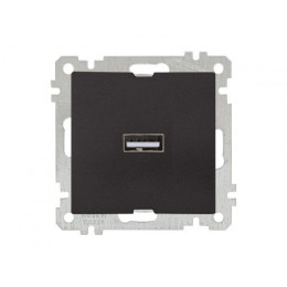 Розетка 1-ая USB (скрытая, без рамки) черная, DARIA, MUTLUSAN