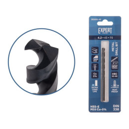 Сверло по металлу ц/х 4.2х43х75 мм HSS-Co Black EXPERT STARTUL