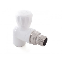 Кран шар. ПП для радиатора 20х1/2" угл., бел. РТП