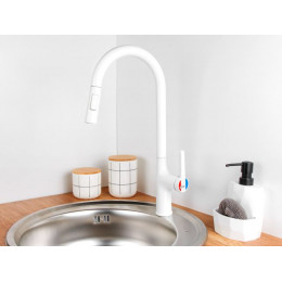 Смеситель для кухни (Lt) D35, серия Lotus белый, a-five