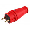 Вилка (с/з, 16А, 250В) каучук, красная Юпитер