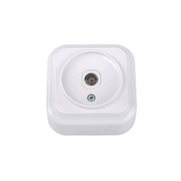 Розетка 1-ая телевизионная (открытая) белая, Вариант, BYLECTRICA