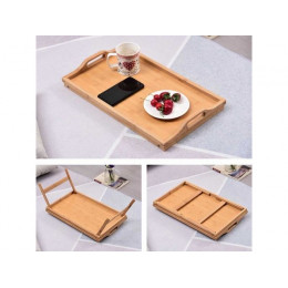 Поднос-столик бамбуковый с ручками, прямоугольный, 50,5х30 см, BAMBOO, PERFECTO LINEA