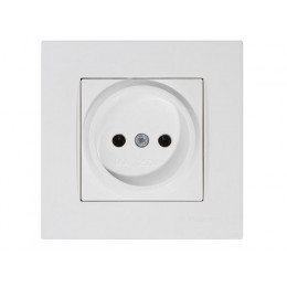 Розетка 1-ая (скрытая, б/з) белая, RITA, MUTLUSAN