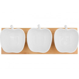 Менажница трехсекционная на бамбуковой подставке, BAMBOO, PERFECTO LINEA