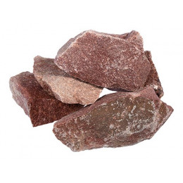 Камень Кварцит малиновый, колотый, в коробке по 20 кг, "Банные штучки"