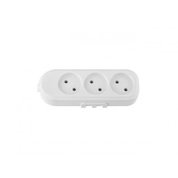 Розетка 3-ая переносная (б/з, 16А, 250В, струезащ.) белая, BYLECTRICA