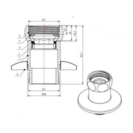 Американка прямая 1" вн.-нар. ХРОМ, AV Engineering (2 шт. в уп.)