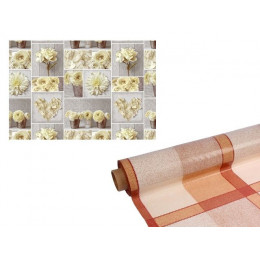 Клеенка столовая, ткань с ПВХ покрытием, коллекция "Кармен", 1 рулон/ 20 м.пог.