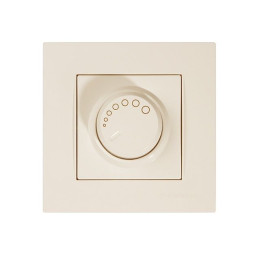 Выключатель поворотный с подсветкой (диммер) (скрытый, винт. зажим, 600Вт) кремовый, RITA, MUTLUSAN