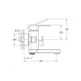Смеситель для ванны D35-A, серия 380 ECONOCE