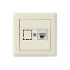 Розетка компьютерная 1xRJ45 (Cat6, скрытая) кремовая, DARIA, MUTLUSAN