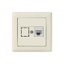 Розетка компьютерная 1xRJ45 (Cat6, скрытая) кремовая, DARIA, MUTLUSAN