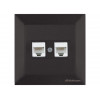 Розетка компьютерная 2xRJ45 (Cat5e, скрытая) черная, DARIA, MUTLUSAN