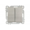 Выключатель 2-клав. (скрытый, без рамки, винт. зажим) титан, DARIA, MUTLUSAN