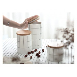 Банка для сыпучих продуктов керамическая, 1000 мл, Bella, PERFECTO LINEA