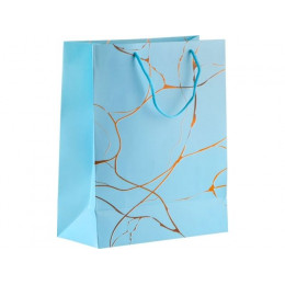 Пакет подарочный с ручками, 32х26х12 см., голубой, серия Amelia, PERFECTO LINEA
