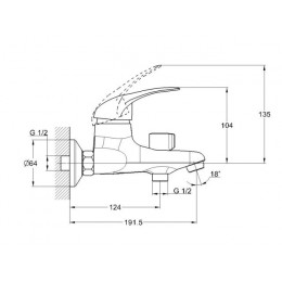 Смеситель для ванны D40-A, серия 360 ECONOCE