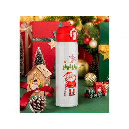 Термос, 480 мл, нержавеющая сталь, MERRY CHRISTMAS, белый, PERFECTO LINEA