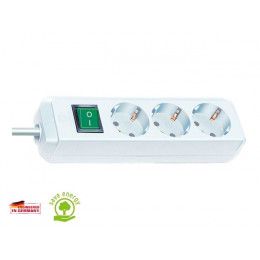 Удлинитель 5м (3 роз., 3.3кВт, с/з, выкл., ПВС) белый Brennenstuhl Eco-Line