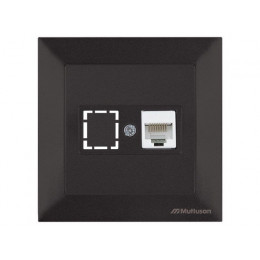 Розетка компьютерная 1xRJ45 (Cat5e, скрытая) черная, DARIA, MUTLUSAN