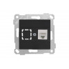 Розетка компьютерная 1xRJ45 (Cat5e, скрытая, без рамки) черная, RITA, MUTLUSAN