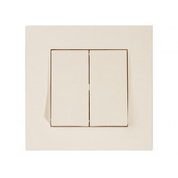 Выключатель 2-клав. (скрытый, винт. зажим) кремовый, RITA, MUTLUSAN