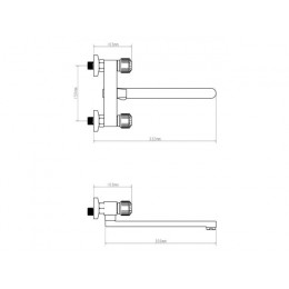 Смеситель для ванны вентильный (тип I), серия 330, ECONOCE