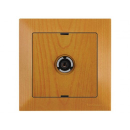 Розетка телевиз. 1-ая (скрытая, с/з, 11dB, переходная) дуб, DARIA, MUTLUSAN