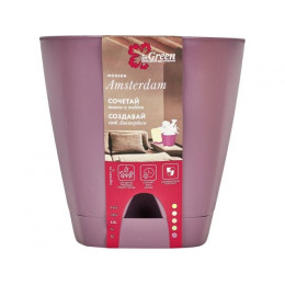 Горшок для цветов с прикорневым поливом, 2,5 л., Amsterdam, морозная слива, InGreen